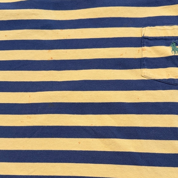 Polo Ralph Lauren Blue and Yellow Striped Tee Mens Large Classic Fit - Picture 3 of 6
